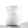 30 Inch Modern Floral Art Matte White Indoor LED Flush Mount  Small Ceiling Fan With Light and  Remote Control