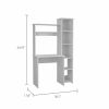 Marston 6-Shelf Writing Desk with Built-in Bookcase White