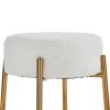 24" Tall, Round Bar Stools, Set of 2 - Contemporary upholstered dining stools for kitchens, coffee shops and bar stores - Includes sturdy hardware sup