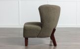 Accent Chair, Upholstered Armless Chair Lambskin Sherpa Single Sofa Chair with Wooden Legs, Modern Reading Chair for Living Room Bedroom Small Spaces