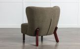 Accent Chair, Upholstered Armless Chair Lambskin Sherpa Single Sofa Chair with Wooden Legs, Modern Reading Chair for Living Room Bedroom Small Spaces