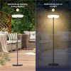 Outdoor Rattan Solar Powered Floor Lamp IP65 Waterproof LED Light for Garden Yard Terrance Patio