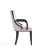 Manhattan Comfort Grand Faux Leather Dining Armchair in Light Grey