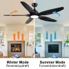 YUHAO 60 in. Integrated LED Indoor&Outdoor Matte Black Ceiling Fan with Light Kit and Remote