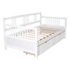 Twin Size Daybed Wood Bed with Two Drawers,White