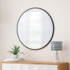 Wall Mirror 48 Inch Oversized Big Size Black Circular Mirror Metal Framed Mirror Round Vanity Mirror Dressing Mirror, for Bathroom, Living Room, Bedro