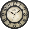 First Time & Co. Bronze Raised Number Wall Clock, Traditional, Analog, 8 x 2 x 8 in