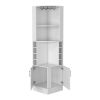 Bar Cabinet Paprika, 8 Wine Cubbies, Double Door, White Finish