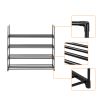 2 Set 4 Tiers Shoe Rack Shoe Tower Shelf Storage Organizer For Bedroom, Entryway, Hallway, and Closet Gray Color