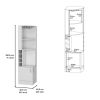 Bar Cabinet Paprika, 8 Wine Cubbies, Double Door, White Finish