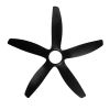 YUHAO 60 in. Integrated LED Indoor&Outdoor Matte Black Ceiling Fan with Light Kit and Remote