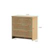 4 Drawers Rattan Cabinet, for Bedroom, Living Room, Dining Room, Hallways, Easy Assembly