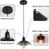 Farmhouse Vintage Pendant Light Black Fixture Pendant Lights with Spring Frame Adjustable Metal Hanging Lamp for Kitchen Island Dining Room Bedroom Li