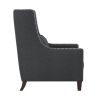 Traditional Accent Chair with Pillow Nail head Trim Dark Gray Polyester Upholstered Solid Wood Furniture Modern Living Room Chair