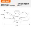 30 Inch Modern Floral Art Matte White Indoor LED Flush Mount  Small Ceiling Fan With Light and  Remote Control