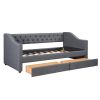 Upholstered Twin Size daybed with Two Drawers,