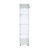 Two Door Glass Cabinet Glass Display Cabinet with 4 Shelves, White