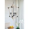 Light Wood Chandelier, Hanging Light Fixture with Adjustable Chain for Kitchen Dining Room Foyer Entryway, Bulb Not Included