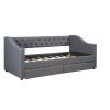 Upholstered Twin Size daybed with Two Drawers,