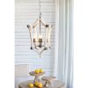 Light Wood Chandelier, Hanging Light Fixture with Adjustable Chain for Kitchen Dining Room Foyer Entryway, Bulb Not Included