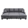 Upholstery Sleeper Sectional Sofa with Double Storage Spaces,