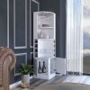 Bar Cabinet Paprika, 8 Wine Cubbies, Double Door, White Finish