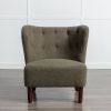 Accent Chair, Upholstered Armless Chair Lambskin Sherpa Single Sofa Chair with Wooden Legs, Modern Reading Chair for Living Room Bedroom Small Spaces