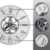 First Time & Co. White Shiplap Gears Wall Clock, Farmhouse, Analog, 27 x 2 x 27 in