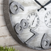 FirstTime & Co. Dark Silver Shiplap Outdoor Wall Clock, Farmhouse, Analog, 18 x 2.5 x 18 in