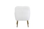 Modern Soft White Teddy fabric Ivory Ergonomics Accent Chair Living Room Chair Bedroom Chair Home Chair With Gold Legs And Adjustable Legs For Indoor