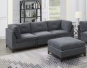 Modular Living Room Furniture Armless Chair Ash Chenille Fabric 1pc Cushion Armless Chair Couch.