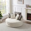 Swivel Accent Barrel Chair with 5 Movable Pillow 360 Degree Swivel Round Sofa Chair for Living Room,Bedroom, Hotel, Beige