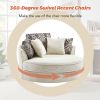 Swivel Accent Barrel Chair with 5 Movable Pillow 360 Degree Swivel Round Sofa Chair for Living Room,Bedroom, Hotel, Beige