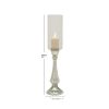 Pillar Hurricane Lamp with Faux Mercury Glass Finish