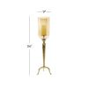 Dec Mode Gold Aluminum Single Candle Hurricane Lamp