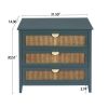 3 Drawer Cabinet, Natural  rattan, American  Furniture ,Suitable for bedroom, living room, study