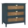 3 Drawer Cabinet, Natural  rattan, American  Furniture ,Suitable for bedroom, living room, study