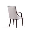 Manhattan Comfort Grand Faux Leather Dining Armchair in Light Grey