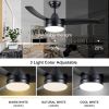 YUHAO Modern 42in.Integrated LED Ceiling Fan Lighting with 3 Matte Black Blades