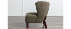 Accent Chair, Upholstered Armless Chair Lambskin Sherpa Single Sofa Chair with Wooden Legs, Modern Reading Chair for Living Room Bedroom Small Spaces