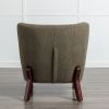 Accent Chair, Upholstered Armless Chair Lambskin Sherpa Single Sofa Chair with Wooden Legs, Modern Reading Chair for Living Room Bedroom Small Spaces