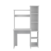 DEPOT E-SHOP Aramis Desk, Five Shelves, Two Superior Shelves, White