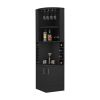 Bar Cabinet Paprika, 8 Wine Cubbies, Double Door, Black Wengue Finish