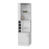 Bar Cabinet Paprika, 8 Wine Cubbies, Double Door, White Finish