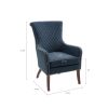 27" Accent Chair, Wood High-Density Foam Modern Style For Living Room, Blue