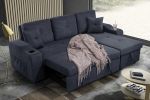 Right-facing sectional sofa with footrest, convertible corner sofa with armrest storage, living room and apartment sectional sofa, right chaise longue