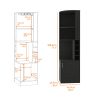 Bar Cabinet Paprika, 8 Wine Cubbies, Double Door, Black Wengue Finish