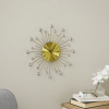 Dec Mode Gold Metal Glam Wall Clock, 15'L x 0.5'W x 15'H, Features Starburst Design