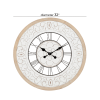 White Wood Floral Carved Wall Clock