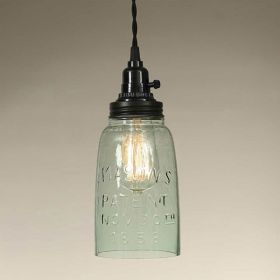 Half Gallon Open Bottom Mason Jar Pendant Lamp (Option: Recycled Glass)